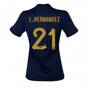 Frankrike Lucas Hernandez #21 kläder Kvinnor VM 2022 Hemmatröja Kortärmad